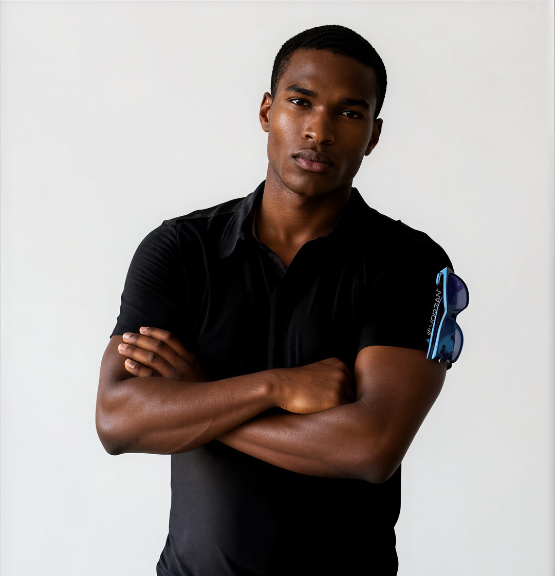 Men's Triton Performance Polo in Orca Black — VORZANI