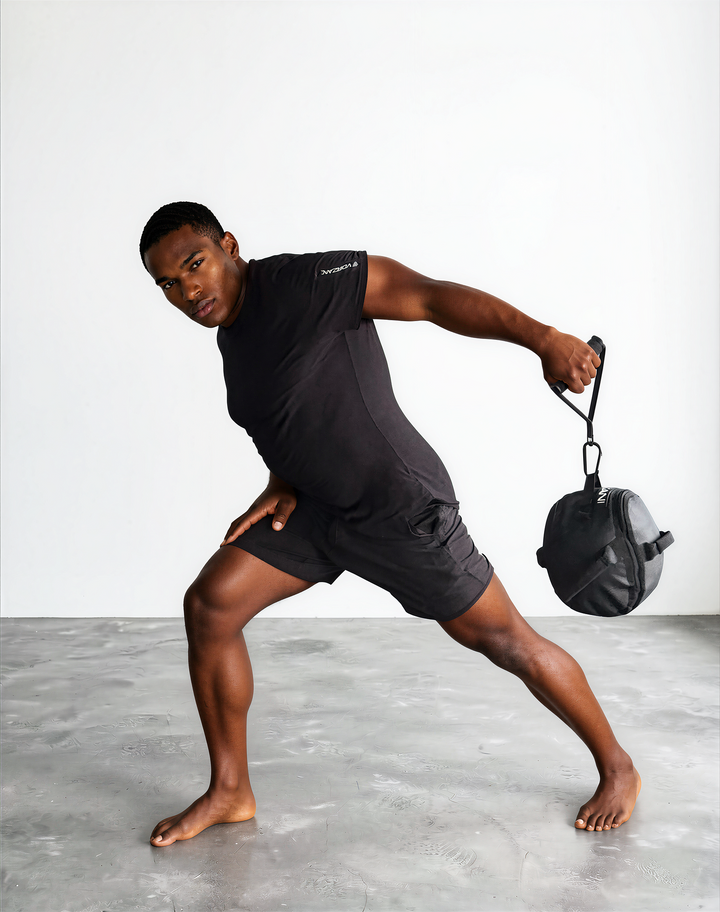 VORZANI Fit Sphere 11.5" — carried by the pull handle, one-hand carry